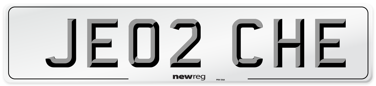 JE02 CHE Number Plate from New Reg